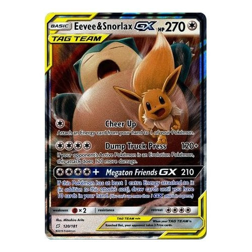 SM Team Up 120/181 Eevee & Snorlax GX (Tag Team Half Art)